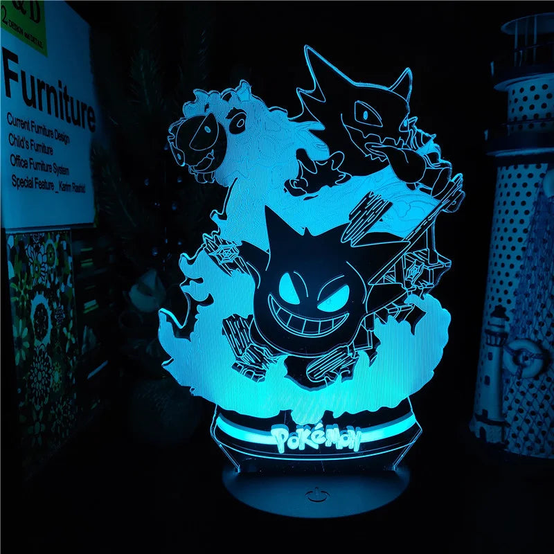 Gengar Pokémon 3D LED night light room decor product photo