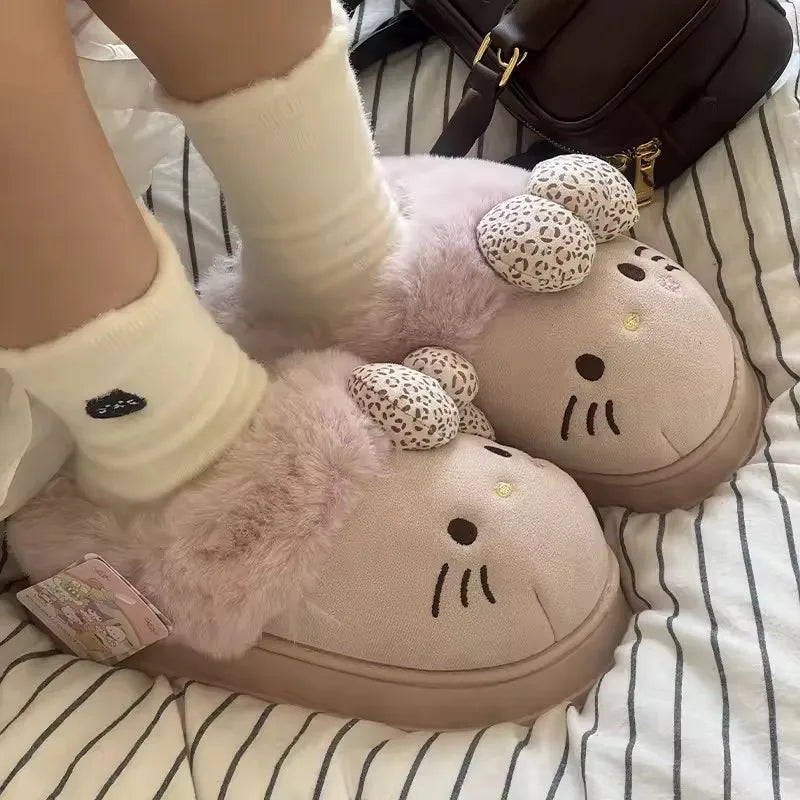 Kawaii Hello Kitty slippers soft plush design