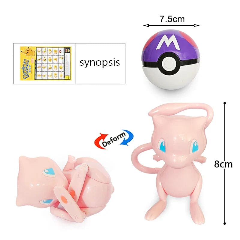 Pokémon Poké Ball transforming toy and Pikachu action figure product photo