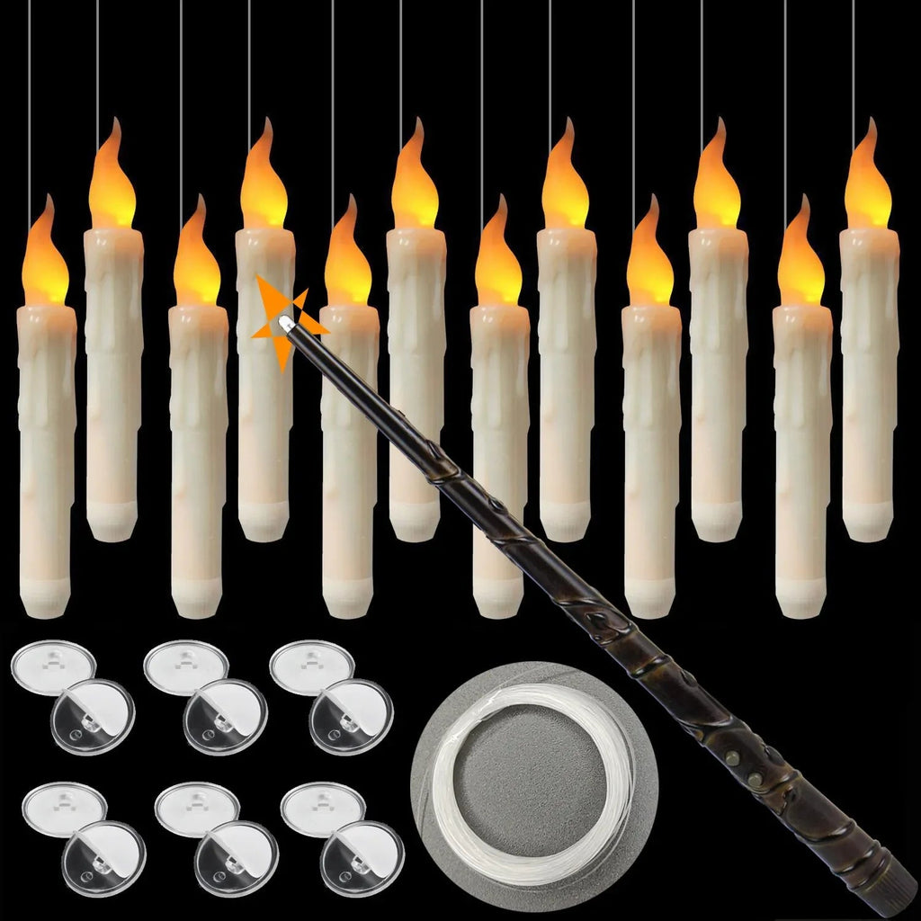 Floating LED Candles with Magic Wand Remote