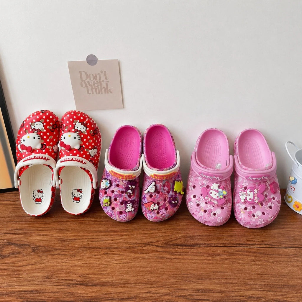 my melody cartoon clogs cute summer beach sandals for women & kids