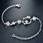 Cute Hello Kitty kawaii bracelet in silver plated jewelry style
