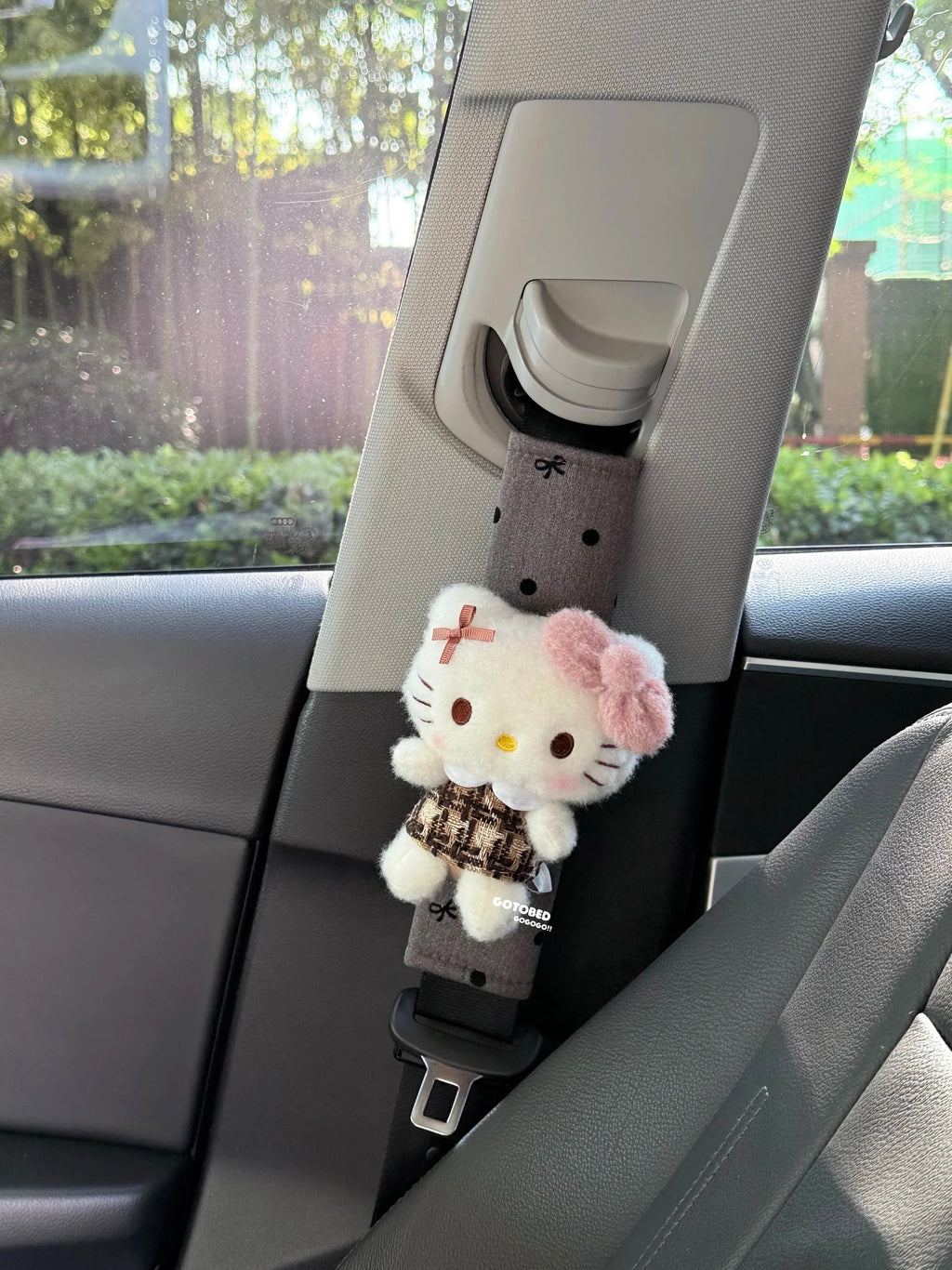 Hello Kitty plush seat belt covers soft car shoulder pads product photo