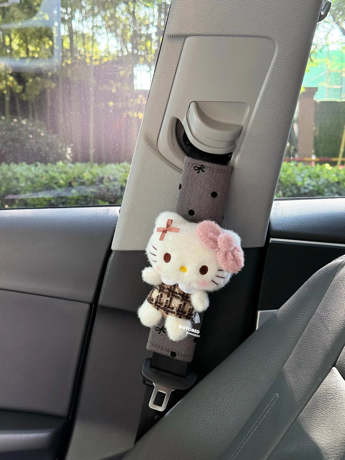 Hello Kitty plush seat belt covers soft car shoulder pads product photo