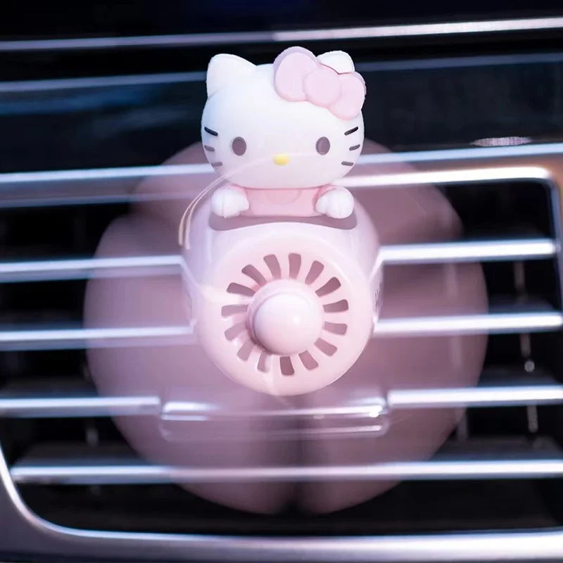 Hello Kitty car vent fan air freshener rotating dashboard decor product photo