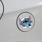 Stitch broken window car sticker for playful vehicle styling