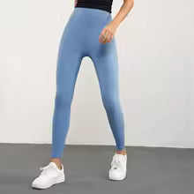 Women's Solid Color High-Waist Pocket Leggings