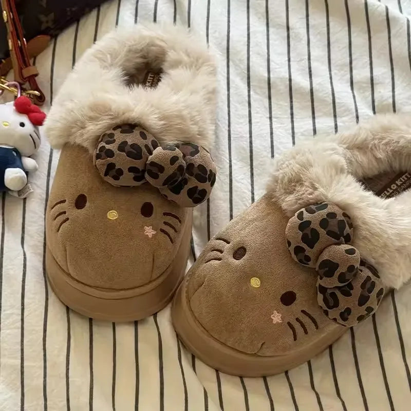Warm Hello Kitty slippers for women home wear