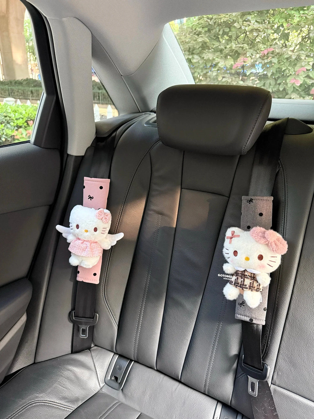 Hello Kitty plush seat belt covers soft car shoulder pads product photo