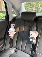 Hello Kitty plush seat belt covers soft car shoulder pads product photo