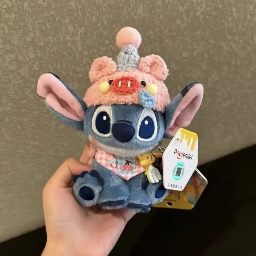 Cute Stitch keychain close up for bag charm and car accessory use