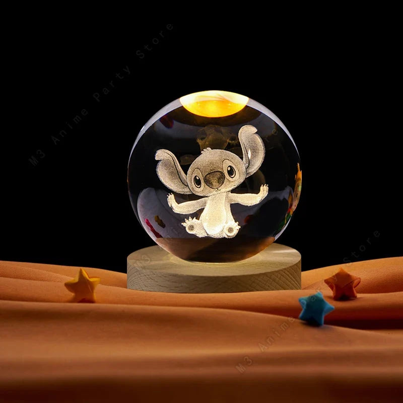 Stitch Crystal Ball Night Light Cute LED Decorative Lamp