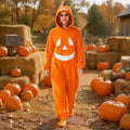 Plush Pumpkin Onesie Halloween Costume Jumpsuit