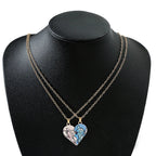 Matching Split Heart Necklace Set, Couple/BFF Jewelry