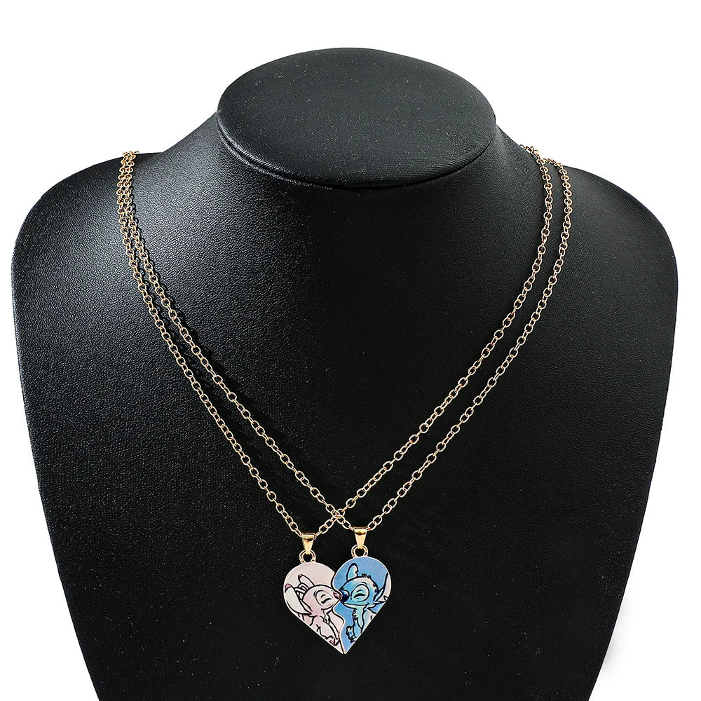 Matching Split Heart Necklace Set, Couple/BFF Jewelry