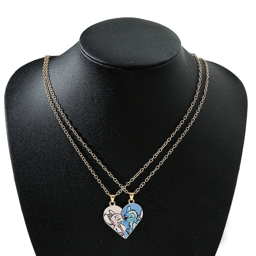 Matching Split Heart Necklace Set, Couple/BFF Jewelry