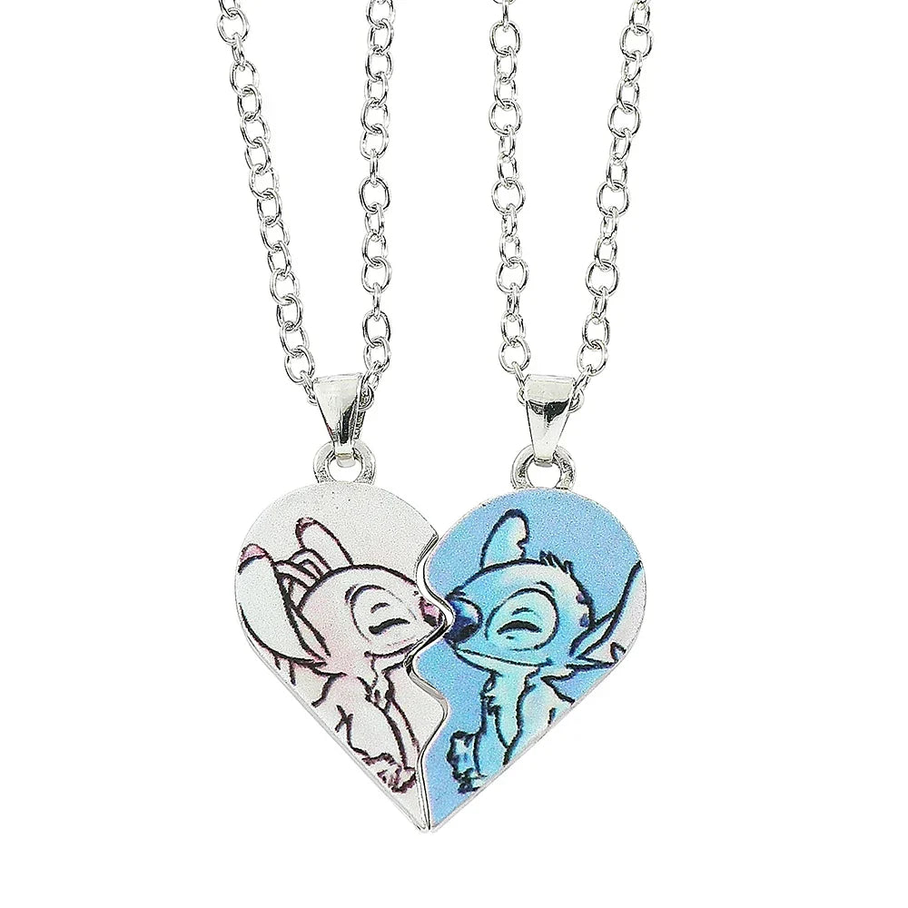 Matching Split Heart Necklace Set, Couple/BFF Jewelry