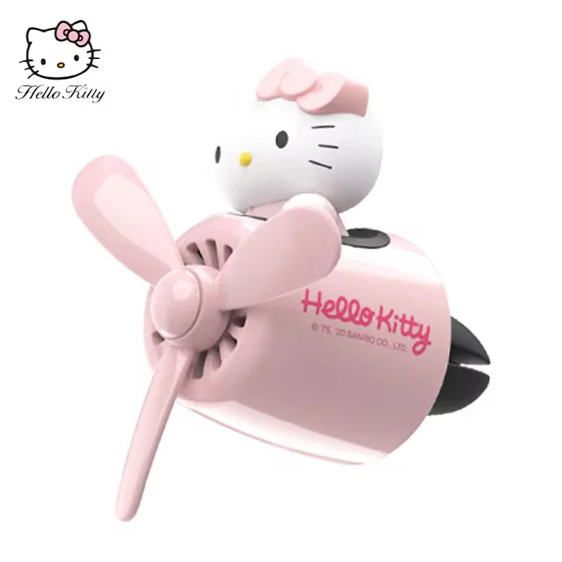 Hello Kitty car vent fan air freshener rotating dashboard decor product photo