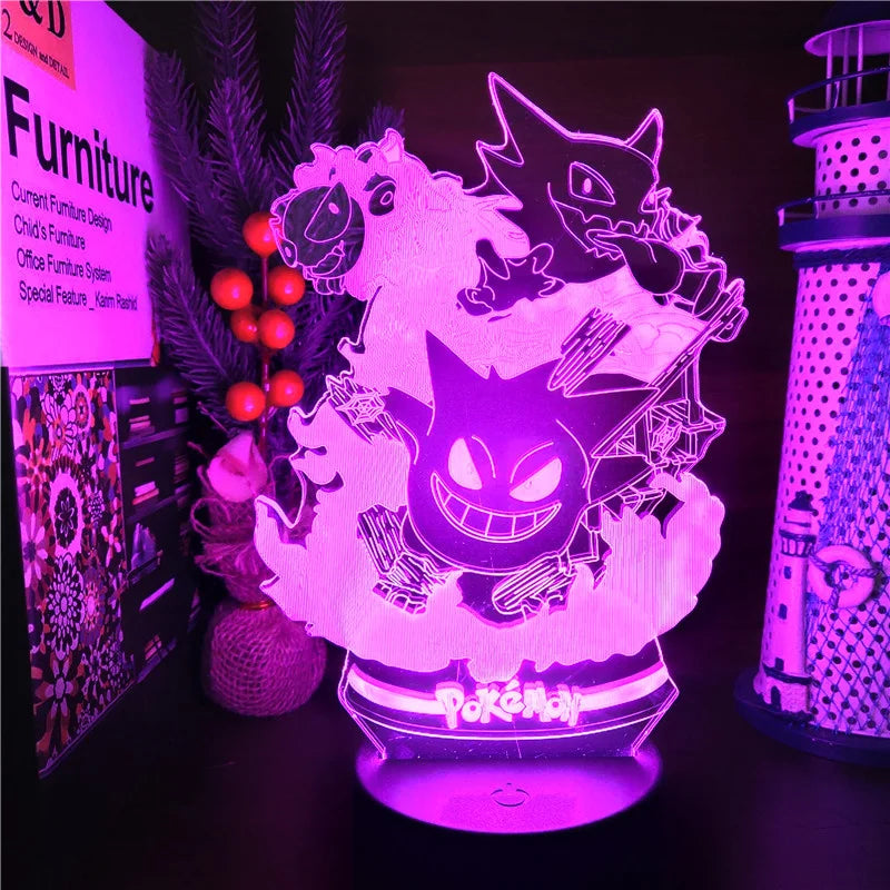 Gengar Pokémon 3D LED night light room decor product photo