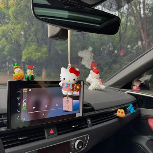 Hello Kitty rearview mirror pendant cute car interior charm product photo