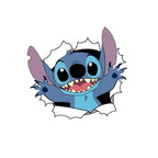 Blue Stitch car sticker with cute character inspired 3D design