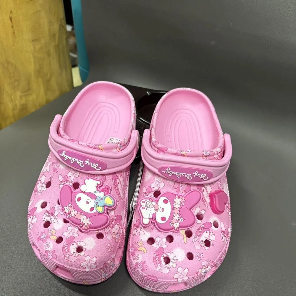 my melody cartoon clogs cute summer beach sandals for women & kids