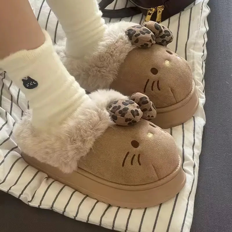 Cute Hello Kitty plush slippers for women