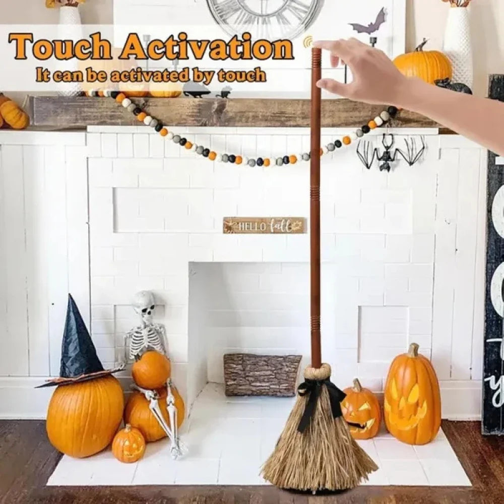 Animated Dancing Broom Wizard-Themed Halloween Decor
