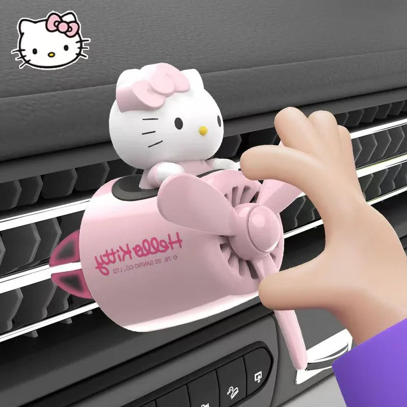 Hello Kitty car vent fan air freshener rotating dashboard decor product photo