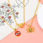 Hero-Inspired Heart Couple Necklace Set