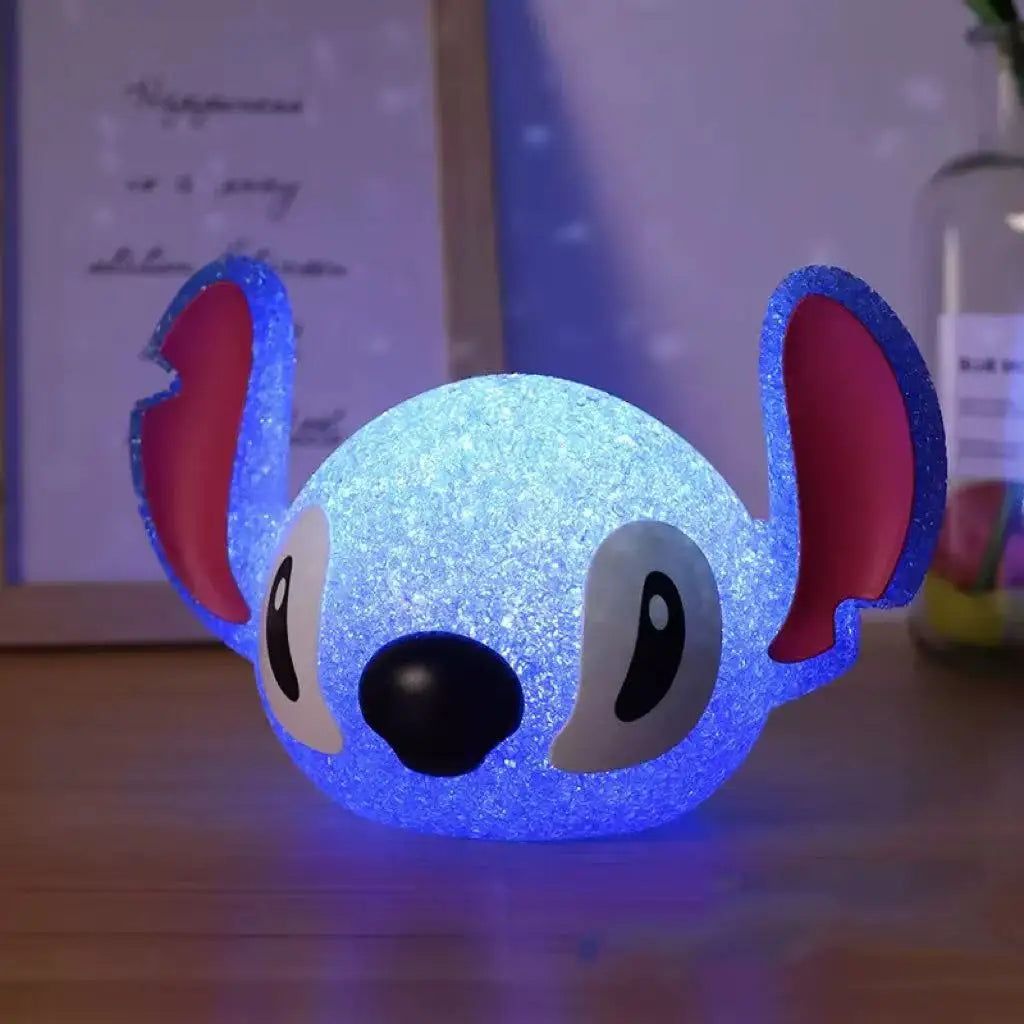 Stitch LED Night Light Lamp Cute Crystal Glow Bedside Lamp