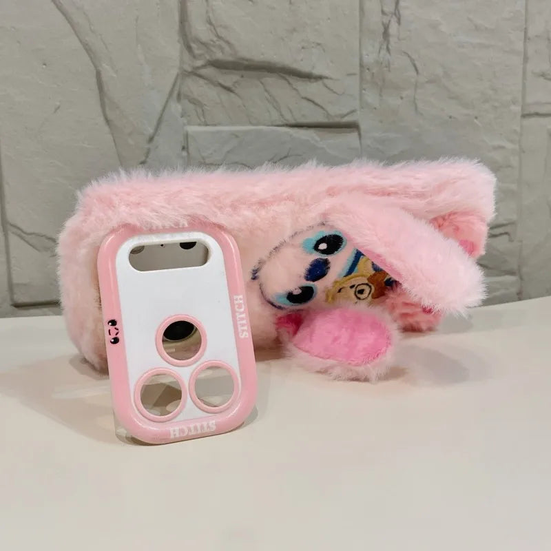 stitch plush iphone case I fluffy 3d protector cover
