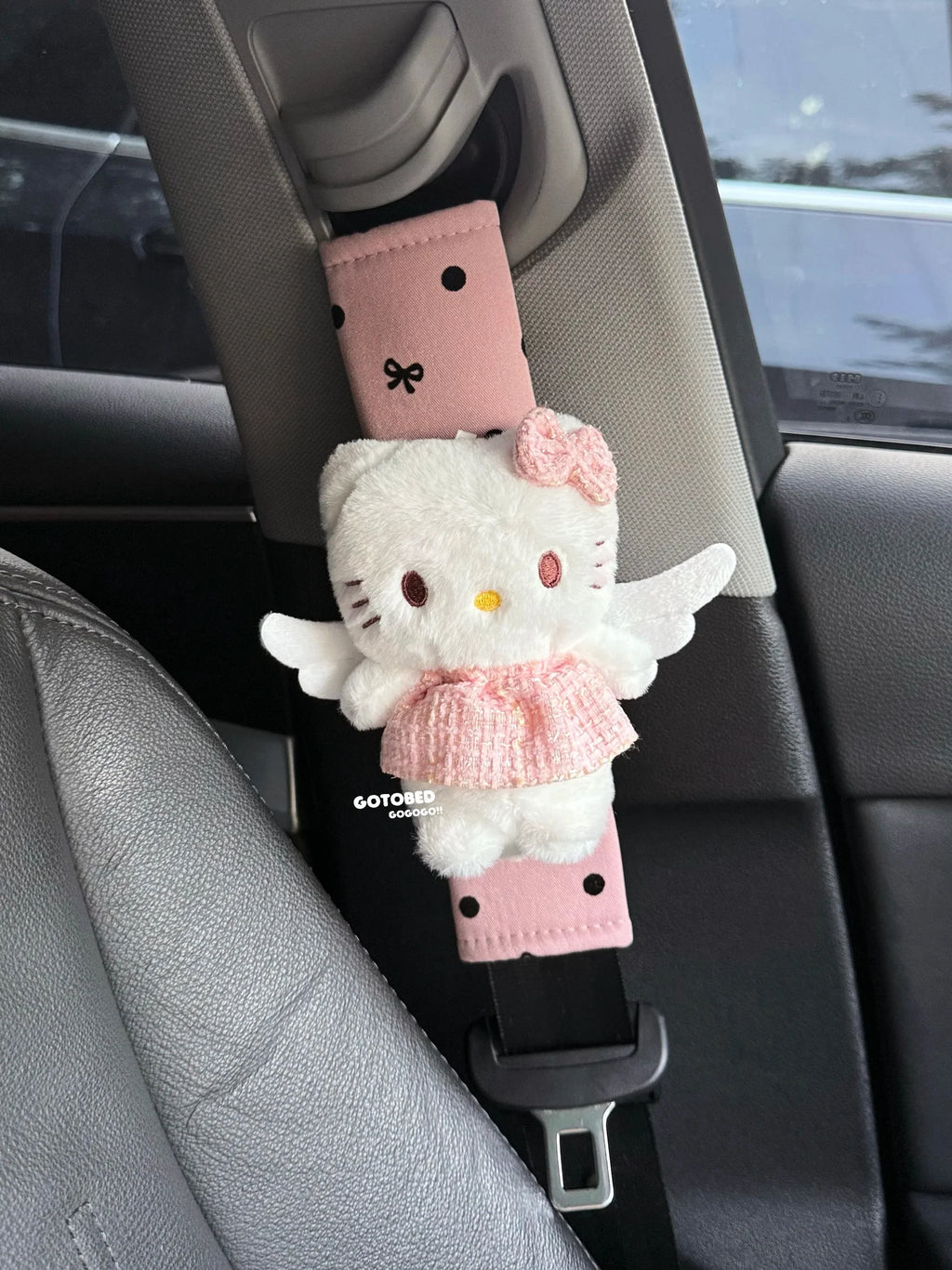 Hello Kitty plush seat belt covers soft car shoulder pads product photo