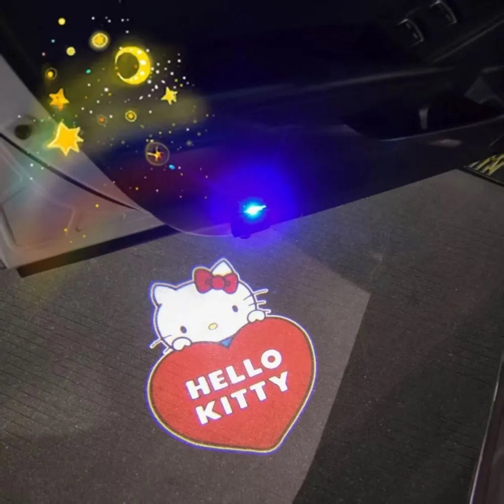 hello kitty car door welcome light led projector interior decor