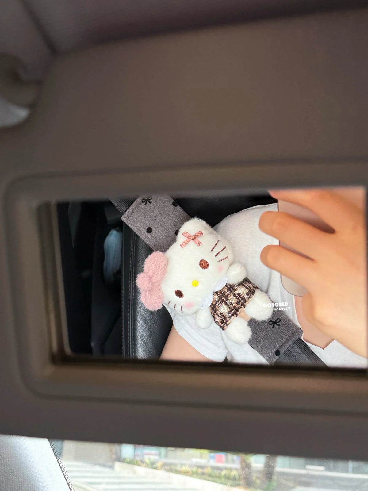 Hello Kitty plush seat belt covers soft car shoulder pads product photo