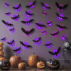 LED Spider & Bat Halloween Light Decoration