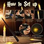 Floating LED Candles with Magic Wand Remote