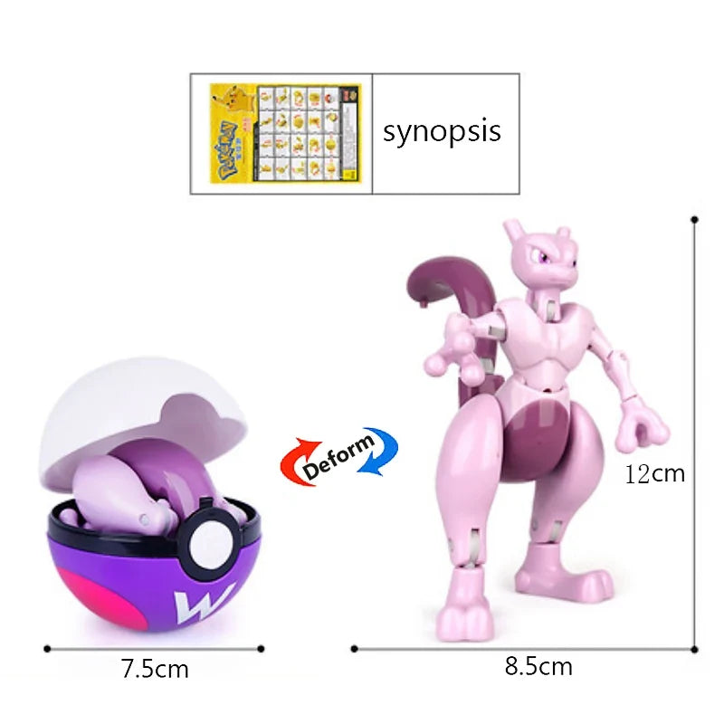 Pokémon Poké Ball transforming toy and Pikachu action figure product photo