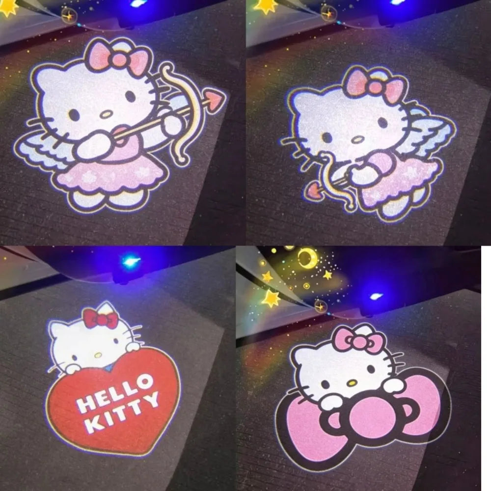 hello kitty car door welcome light led projector interior decor