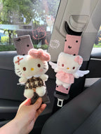 Hello Kitty plush seat belt covers soft car shoulder pads product photo