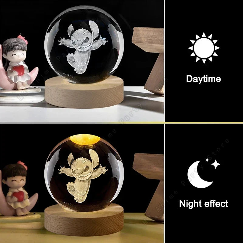 Stitch Crystal Ball Night Light Cute LED Decorative Lamp