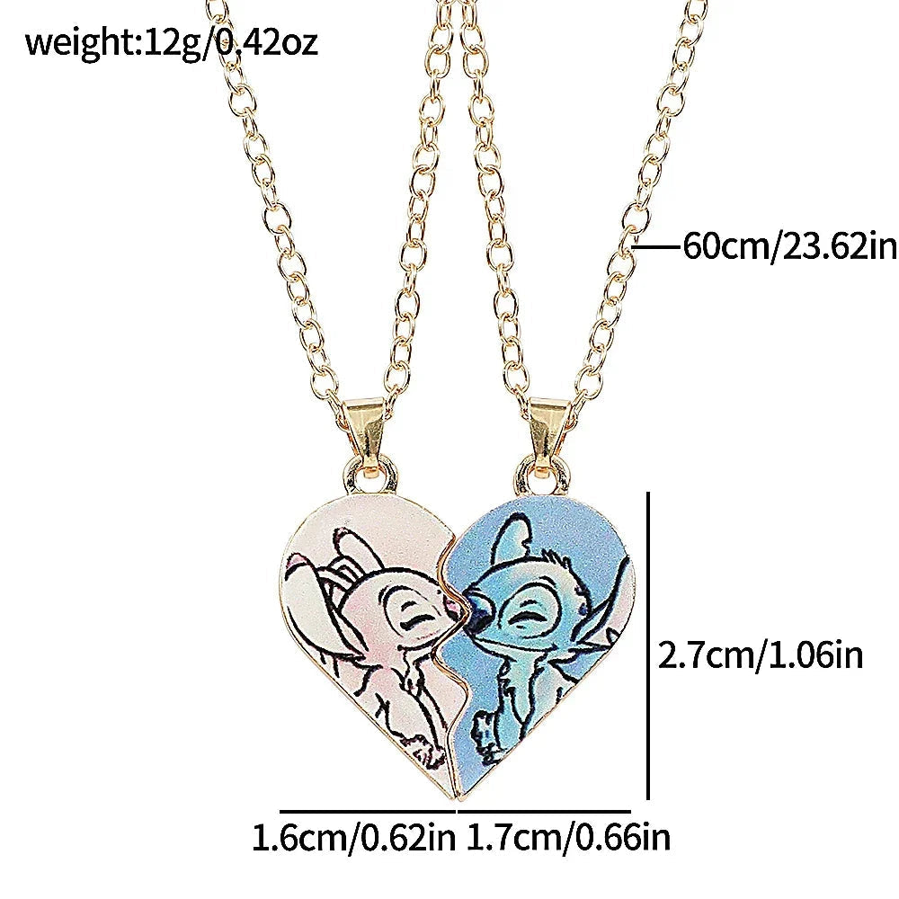 Matching Split Heart Necklace Set, Couple/BFF Jewelry