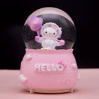 Kitty crystal ball music box  pink star moon home decor