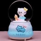Kitty crystal ball music box  pink star moon home decor