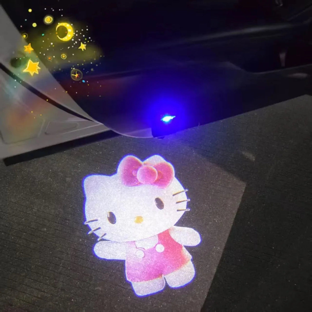 hello kitty car door welcome light led projector interior decor