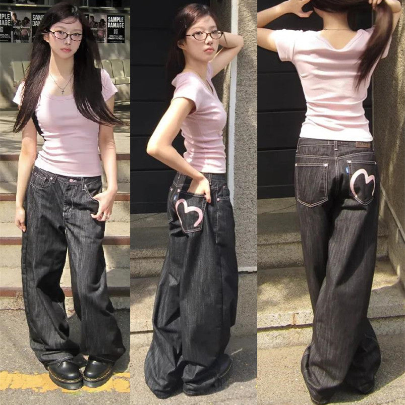 Women's Y2K Wide Fit Baggy Mom Jeans