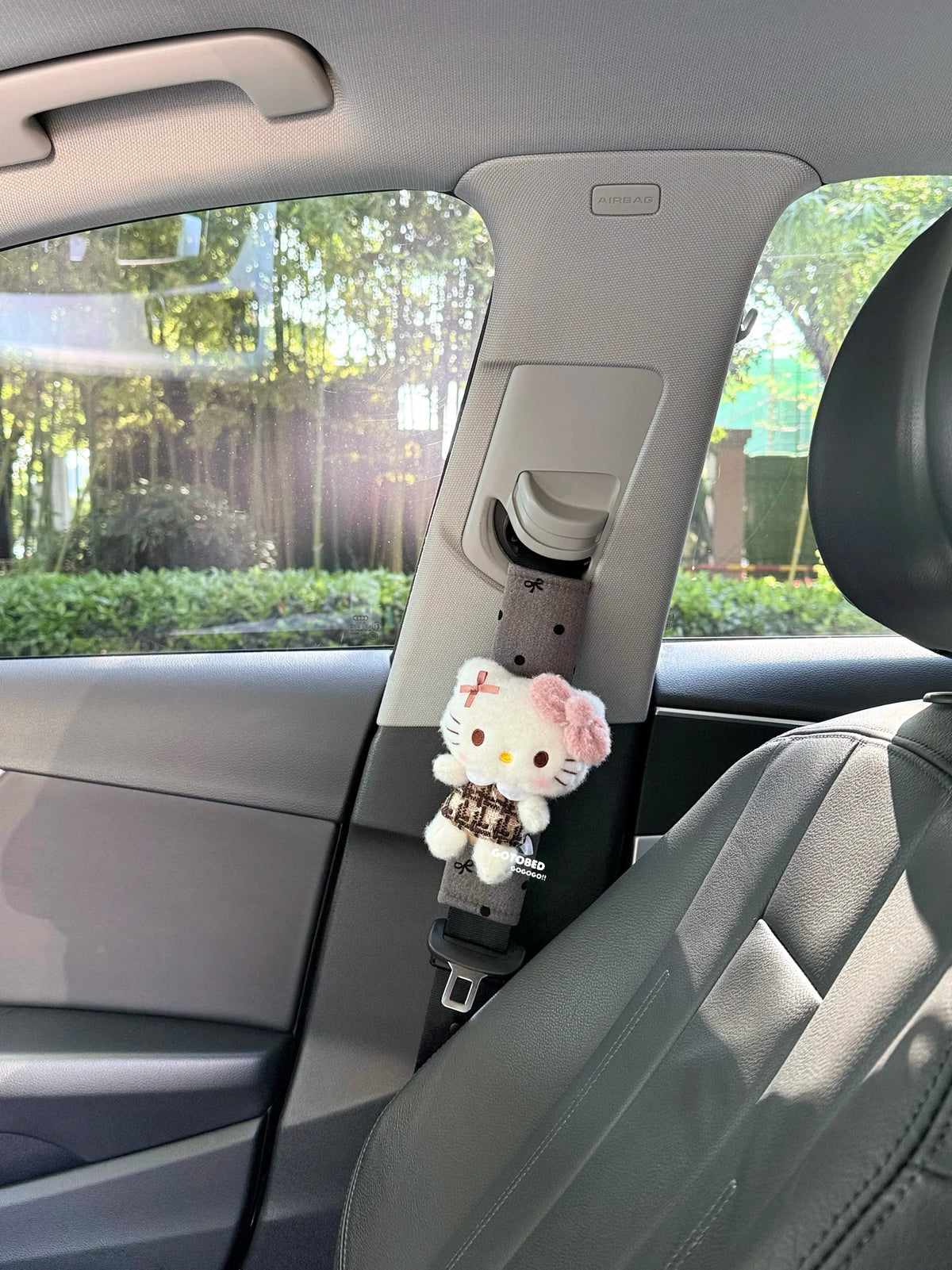 Hello Kitty plush seat belt covers soft car shoulder pads product photo