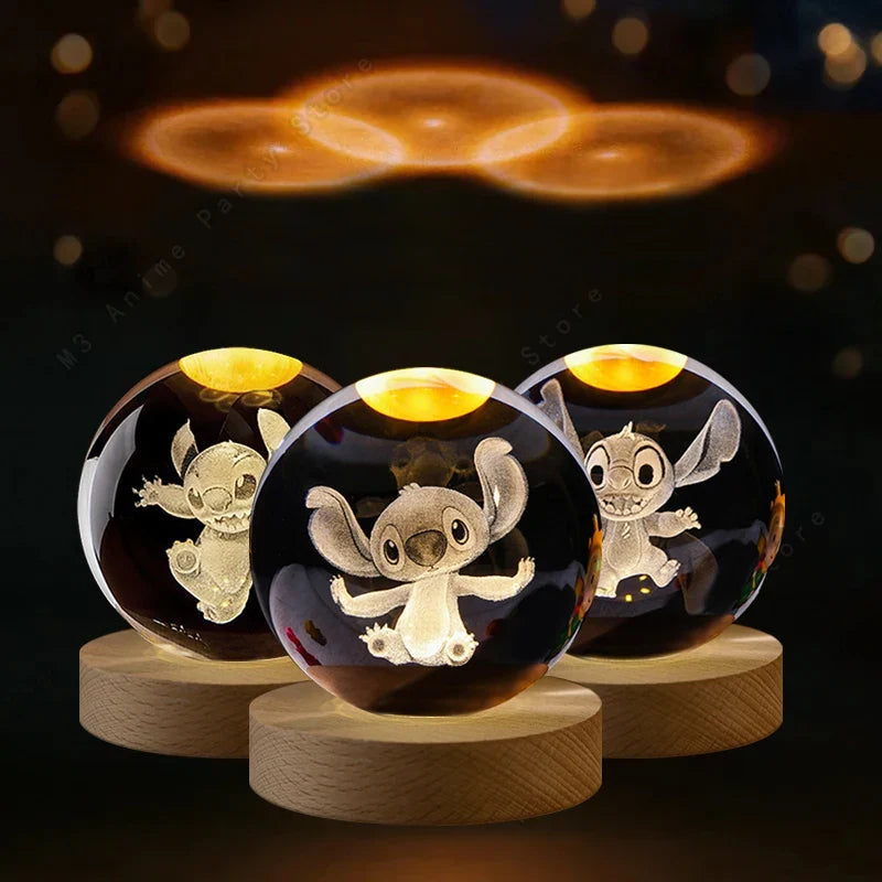 Stitch Crystal Ball Night Light Cute LED Decorative Lamp