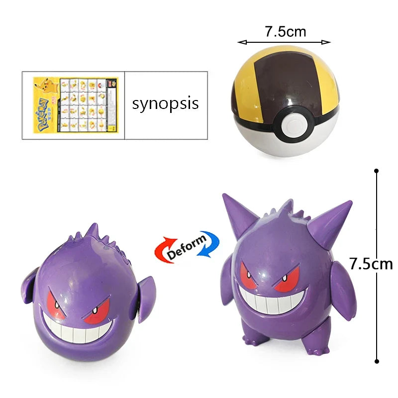 Pokémon Poké Ball transforming toy and Pikachu action figure product photo