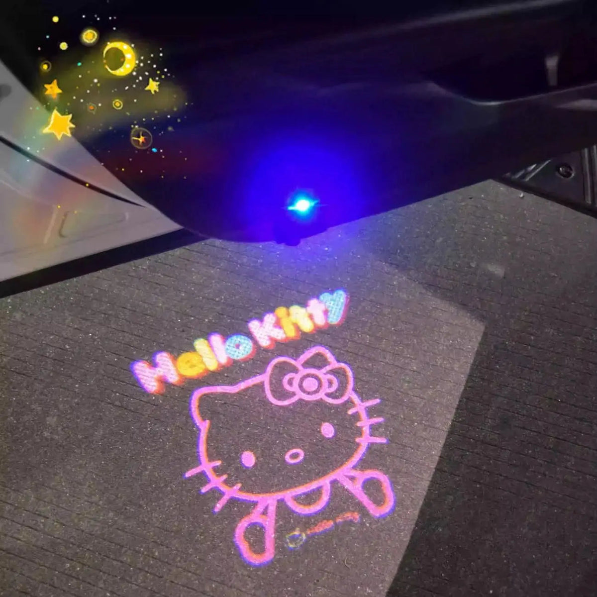 hello kitty car door welcome light led projector interior decor
